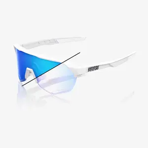 ÓCULOS 100% S2 - BASTILLE LE - PEARL WHITE GLITTER - BLUE MIRROR PHOTOCHROMIC PRETO