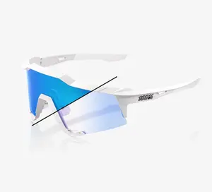 ÓCULOS 100% SPEEDCRAFT SL - BASTILLE LE - PEARL WHITE GLITTER - BLUE MIRROR PHOTOCHROMIC PRETO