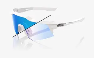 ÓCULOS 100% SPEEDCRAFT XS - BASTILLE LE - PEARL WHITE GLITTER - BLUE MIRROR PHOTOCHROMIC PRETO
