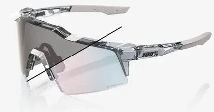 ÓCULOS 100% SPEEDCRAFT SL - POLISHED TRANSLUCENTGREY - ROSE GOLD MIRROR PHOTOCHROMIC PRETO