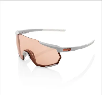 ÓCULOS 100% RACETRAP - SOFT TACT STONE GREY - HIPER CORAL LENS PRETO