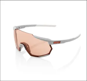 ÓCULOS 100% RACETRAP - SOFT TACT STONE GREY - HIPER CORAL LENS PRETO