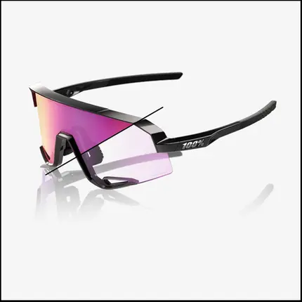 OCULOS 100% SLENDALE - GLOSS BLACK - PHOTOCHROMIC PURPLE MIRROR