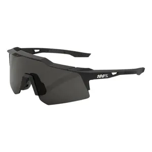 ÓCULOS 100% SPEEDCRAFT XS - SOFT TACT BLACK - SMOKE LENS